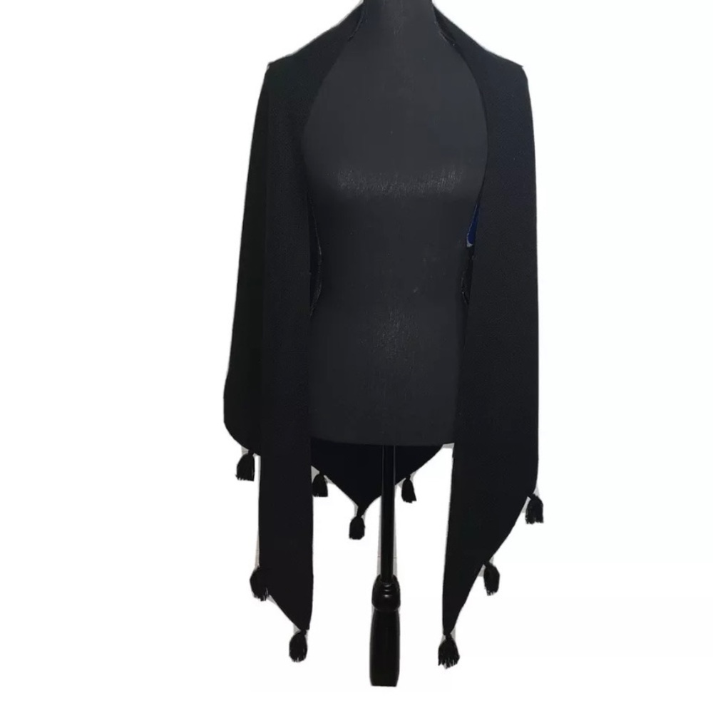 Shawl Cape Wrap with Tassels Hook Closure